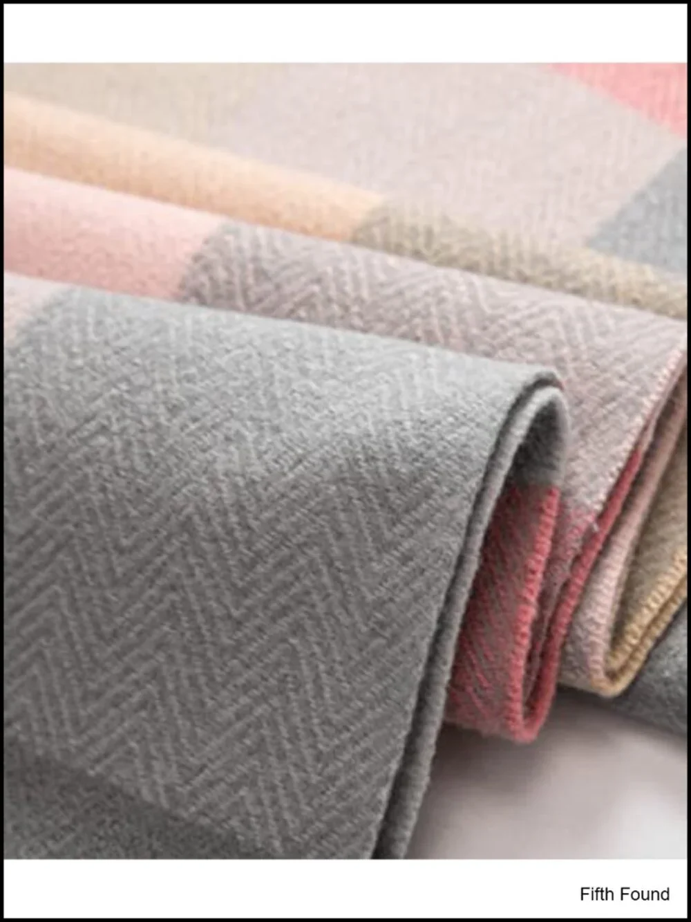 Wool Blend Scarf Cashmere Feel Winter Plaid Shawl Wrap with Gift Box